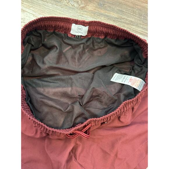 ASOS Topman swim shorts in maroon size Large - Picture 4 of 6